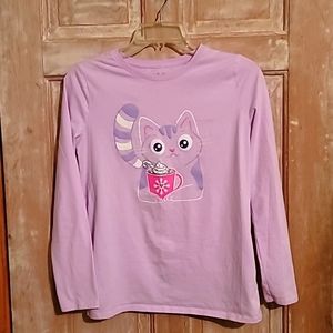 Purple long sleeve cat shirt